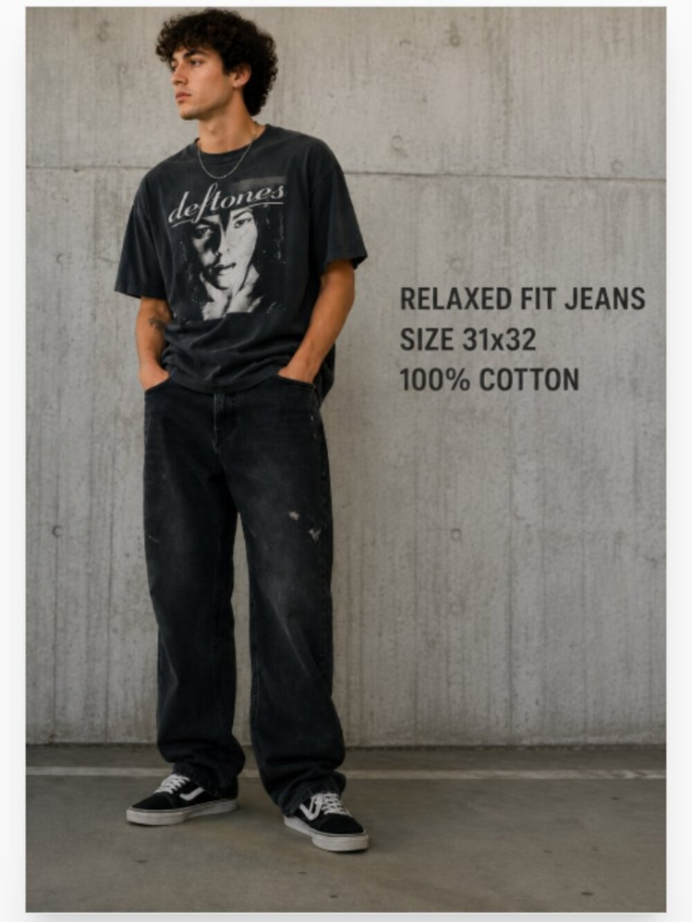 H&M RELAXED FIT JEANS RIGID NON STRETCH